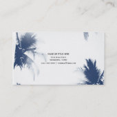 パームツリーズホワイトグラモールシックモダントロピカル 名刺 (裏面)