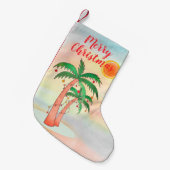 パームツリーズメリークリスマスストッキング スモールクリスマスストッキング (正面 (吊り時))