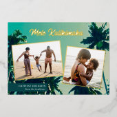 パームツリーズメレカリキマカ2枚フォトコラージュ 箔シーズンカード (正面)