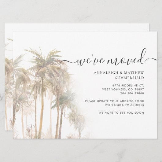 パームツリーズモービングホーム引っ越しました水彩 (正面/裏面)