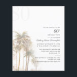 パームツリーズ80th誕生日パーティバジェット招待状<br><div class="desc">可愛モダンいヤシの木80th誕生日パーティー招待テンプレートは簡単にカスタマイズのs"パーソナライズクリック"ボタンで行うことができる。家族や友達、同僚と一緒に祝やりたいその他のマイルストーンの招待状に最適このカードは他の特殊イベント来の「デザインツールを使って編クリック集」ボタンで完全に転用する</div>