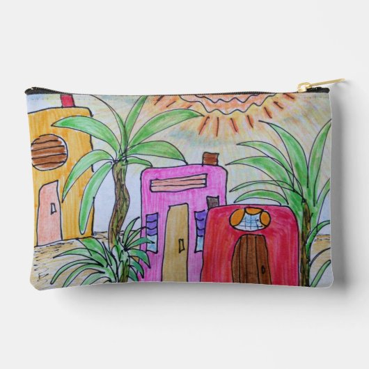パームツリーズ&ビーチハッツ アクセサリーポーチ (裏面)