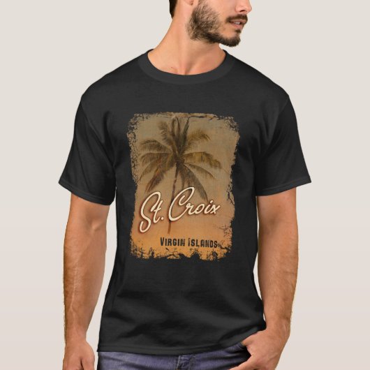 パームツリーセントクロワヴァージン諸島 Tシャツ (正面)