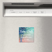 パームツリーセーブザデートマグネット |ティール(緑がかった色)ブルーピーチ マグネット (インサイチュ (食洗機))