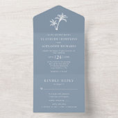 パームツリーダスティブルートロピカルビーチ結婚式 オールインワン招待状 (内側)