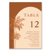 パームツリーテラコッタクリームボホシーティングチャート テーブルナンバー (正面)