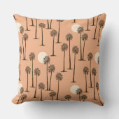 パームツリーデザートサンセット – 赤面ピンク クッション (正面)