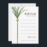 パームツリーデスティネーションウェディングアドバイスカード アドバイスカード<br><div class="desc">このデザインは、熱帯水色のヤシの木を鮮やかな白い背景に置き、目的地の結婚式の夢のような雰囲気を呼び起こすアドバイスカードデザインで、砂浜の海岸と揺れるヤシのロマンスを放射し、忘れられないお祝いを求めるカップルに最適である。調整パーソナライズされたや質問は遠慮なく連絡を取る。</div>