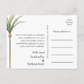 パームツリーデスティネーションウェディングサンキューポストカード ポストカード (裏面)