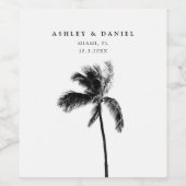 パームツリーデスティネーションウェディングビーチワインラベル ワインラベル (シングルラベル)