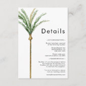 パームツリーデスティネーションウェディング詳細 エンクロージャーカード (正面)