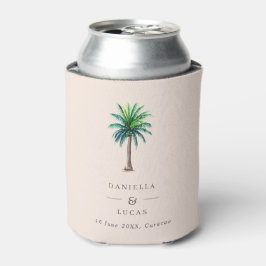 パームツリーデスティネーションウェディング赤面名と日付 缶クーラー