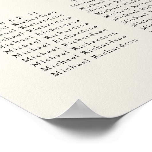 パームツリーデスティネーションウェディング15シーティングチャート ポスター (角)