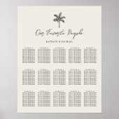 パームツリーデスティネーションウェディング15シーティングチャート ポスター (正面)