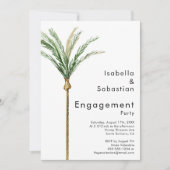 パームツリーデスティネーションフォトシンプル婚約 招待状 (正面)