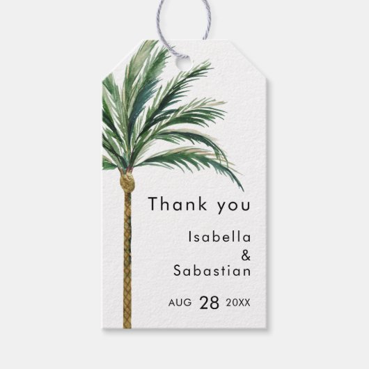 パームツリーデスティネーション結婚式ありがとうギフトラベル ギフトタグ (正面)