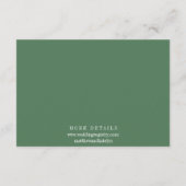 パームツリートロピカルアイランドウォーターカラーグリーン結婚ズ エンクロージャーカード (裏面)