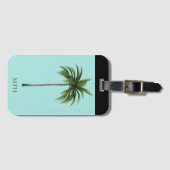 パームツリートロピカルアイランドビーチ任意語  ラゲッジタグ (正面横)