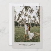 パームツリートロピカルアイランドミニマルビーチウェディングイン 招待状 (裏面)