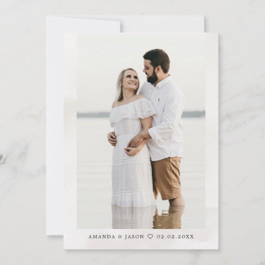 パームツリートロピカルアイランドミニマルビーチ セーブザデート 招待状 (裏面)