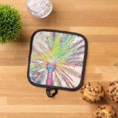 パームツリートロピカルエキゾチッククールアポップ・アートのートデザイン 鍋敷き (トップダウン)