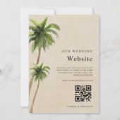 パームツリートロピカルサンドビーチ結婚式オールインワン 招待状 (裏面)