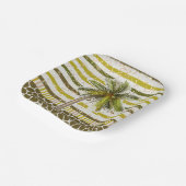 パームツリートロピカルスクエア ペーパープレート (傾斜あり)