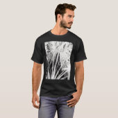 パームツリートロピカルバイブホワイトシルエットネガ Tシャツ (正面フル)