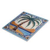 パームツリートロピカルバケーションビーチハウスデコール タイル (側面)