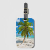 パームツリートロピカルパラダイスパーソナライズされた ラゲッジタグ (正面縦)
