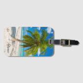 パームツリートロピカルパラダイスパーソナライズされた ラゲッジタグ (正面横)