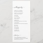 パームツリートロピカルビーチ目的地の結婚式 プログラム (裏面)