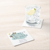 パームツリートロピカルビーチ結婚式保存日 スクエアペーパーコースター (インサイチュ)