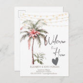 パームツリートロピカルフラワーのお知らせ 案内ポストカード (正面/裏面)