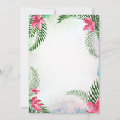 パームツリートロピカルフラワーズサマースウィート16パーティー 招待状 (裏面)