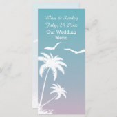 パームツリートロピカルブルー，ピンクビーチ結婚式メニュー メニュー (正面/裏面)
