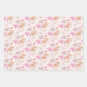 パームツリートロピカルメリークリスマスパターン ラッピングペーパーシート (正面)