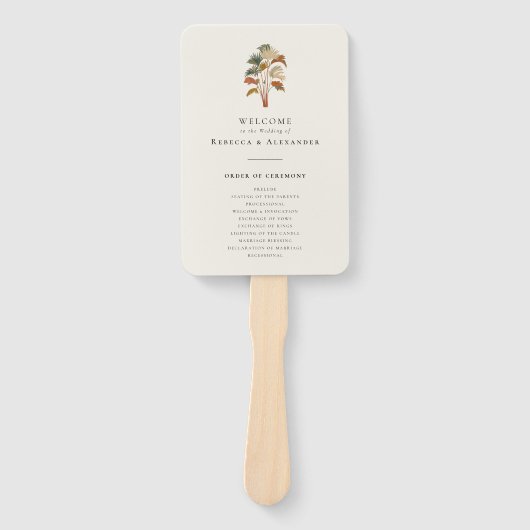 パームツリートロピカル結婚トのカスタム ハンドファン (正面)