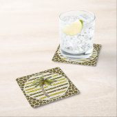 パームツリートロピカル スクエアペーパーコースター (インサイチュ)