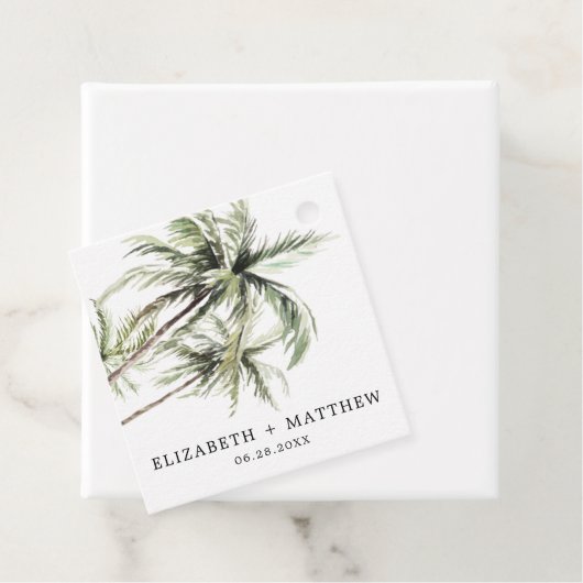パームツリートロピカル |ミニマル結婚式の引き出物ラベル フェイバータグ (インサイチュ)