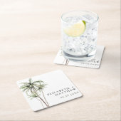 パームツリートロピカル |ミニマル結婚s スクエアペーパーコースター (インサイチュ)