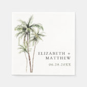 パームツリートロピカル |ミニマル結婚s スタンダードカクテルナプキン (正面)