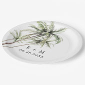 パームツリートロピカル |ミニマル結婚s ペーパープレート (アングル)