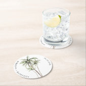 パームツリートロピカル |ミニマル結婚s ラウンドペーパーコースター (インサイチュ)