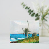 パームツリーナッソーバイウィンスローホーマー ポストカード (スタンド正面)