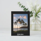 パームツリーハワイアンサンライズと文字 ポストカード (スタンド正面)