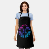 パームツリーハワイアンビーチサマーバケーション エプロン (着用した状態)