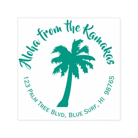 パームツリーハワイアン差出人住所スタンプカスタム セルフインキングスタンプ (デザイン)