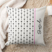 パームツリーパターカスタムンの場所トラベルビーチおもしろい クッション (ブランケット)