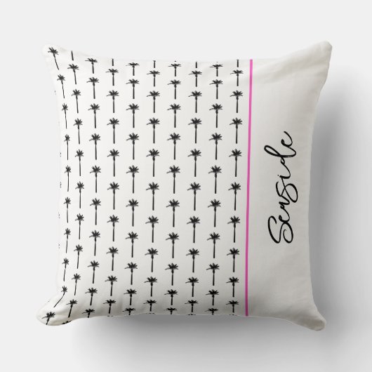 パームツリーパターカスタムンの場所トラベルビーチおもしろい クッション (正面)